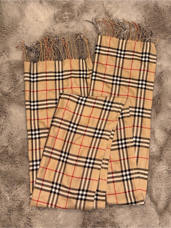 Accessories - Classic Tan Plaid Fringe Scarf